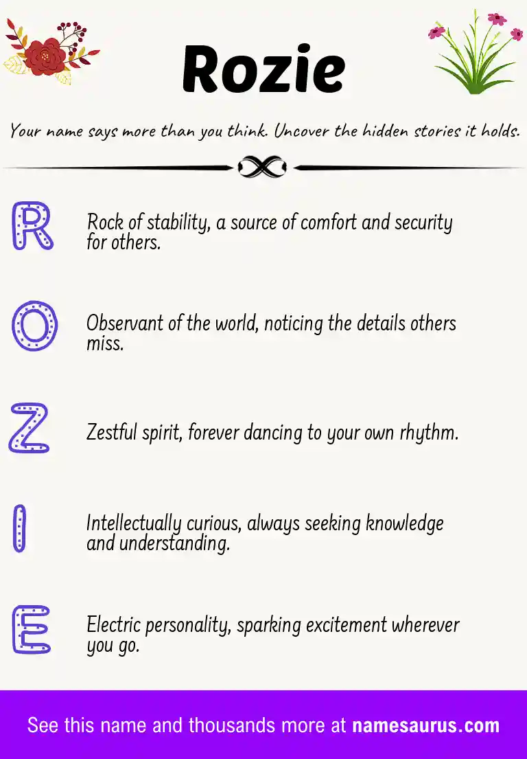 Acrostic poem about Rozie.