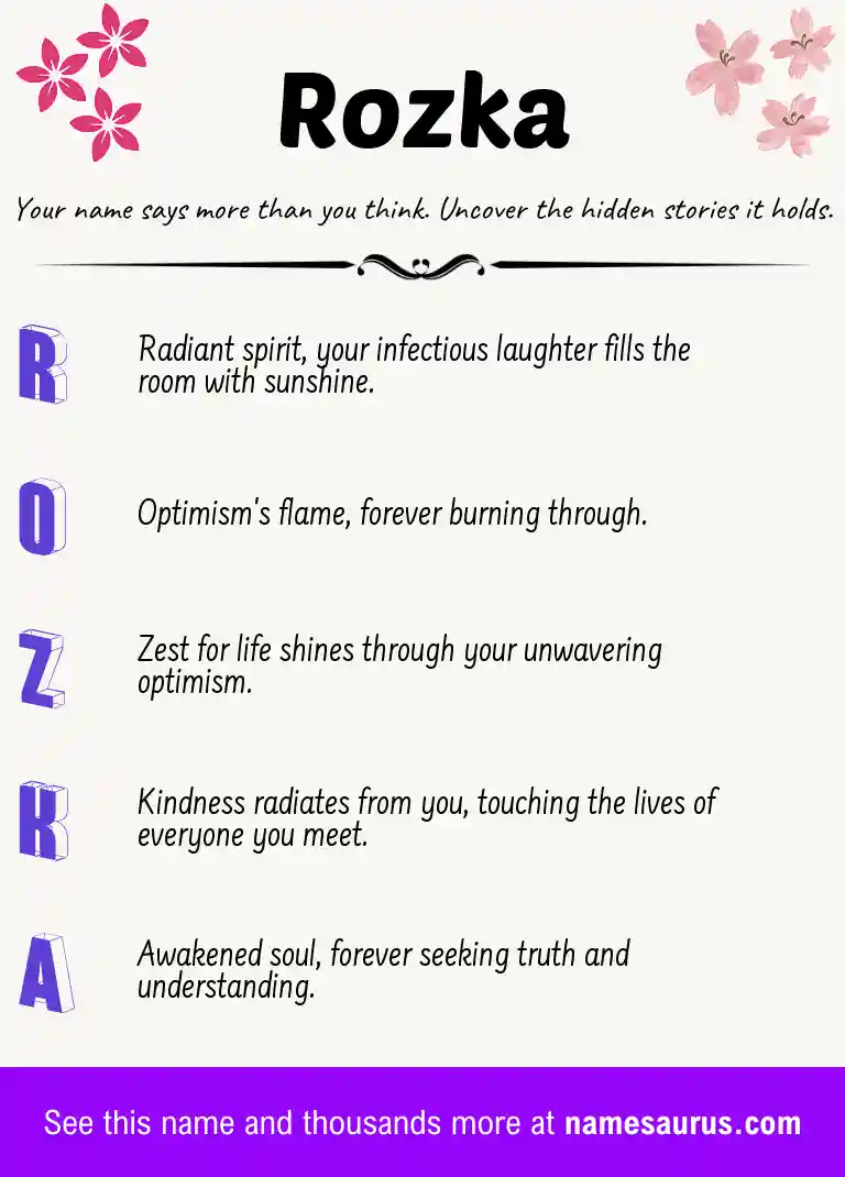 Acrostic poem about Rozka.