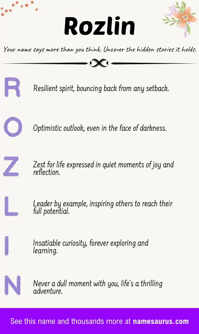 Acrostic poem about Rozlin.