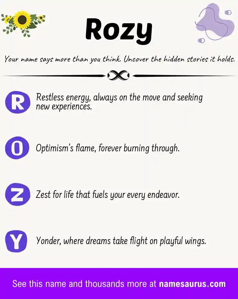 Acrostic poem about Rozy.