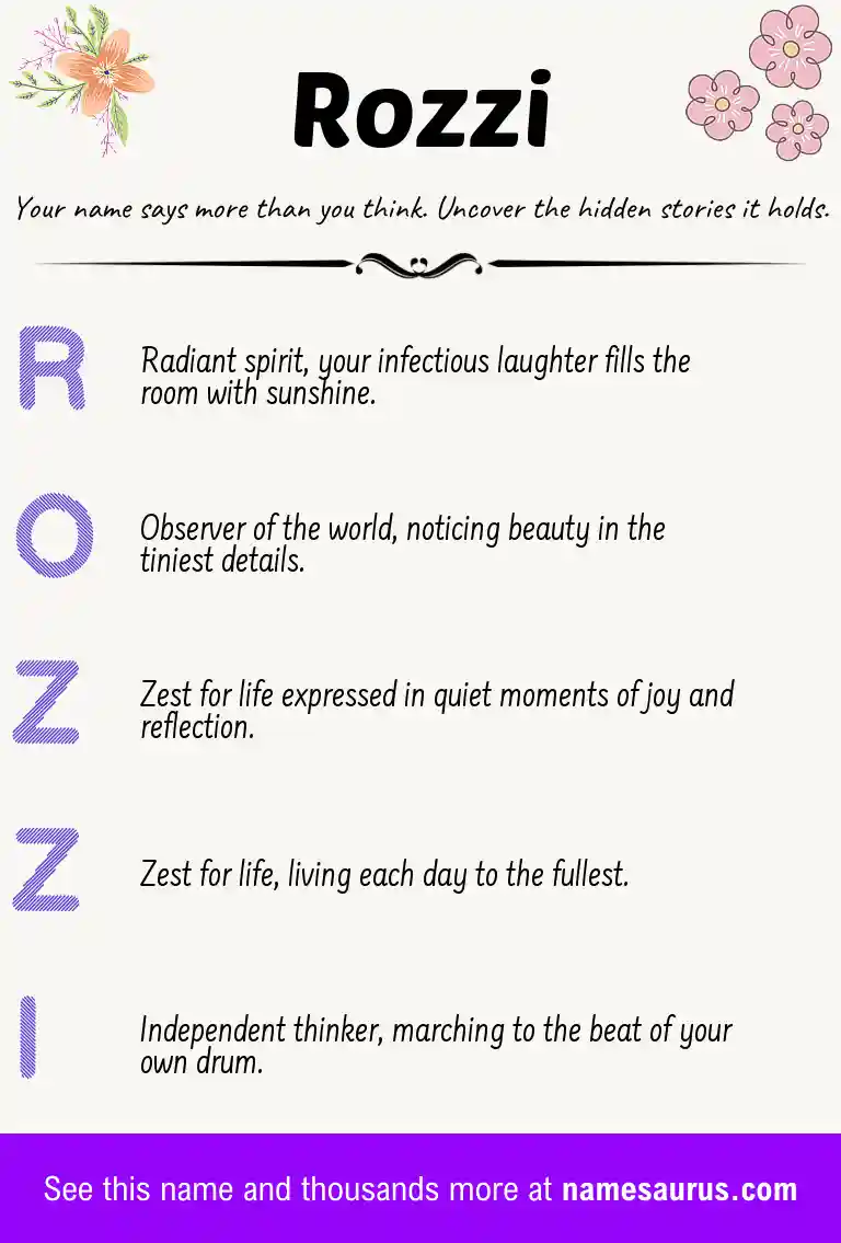 Acrostic poem about Rozzi.