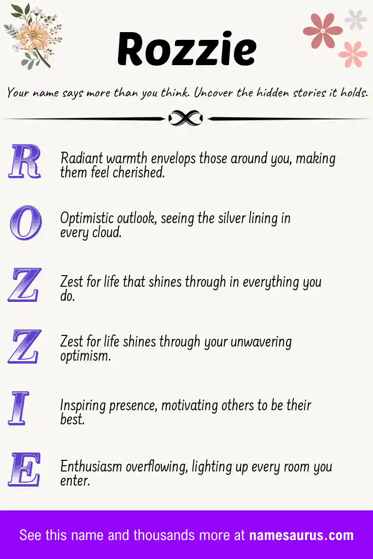 Acrostic poem about Rozzie.