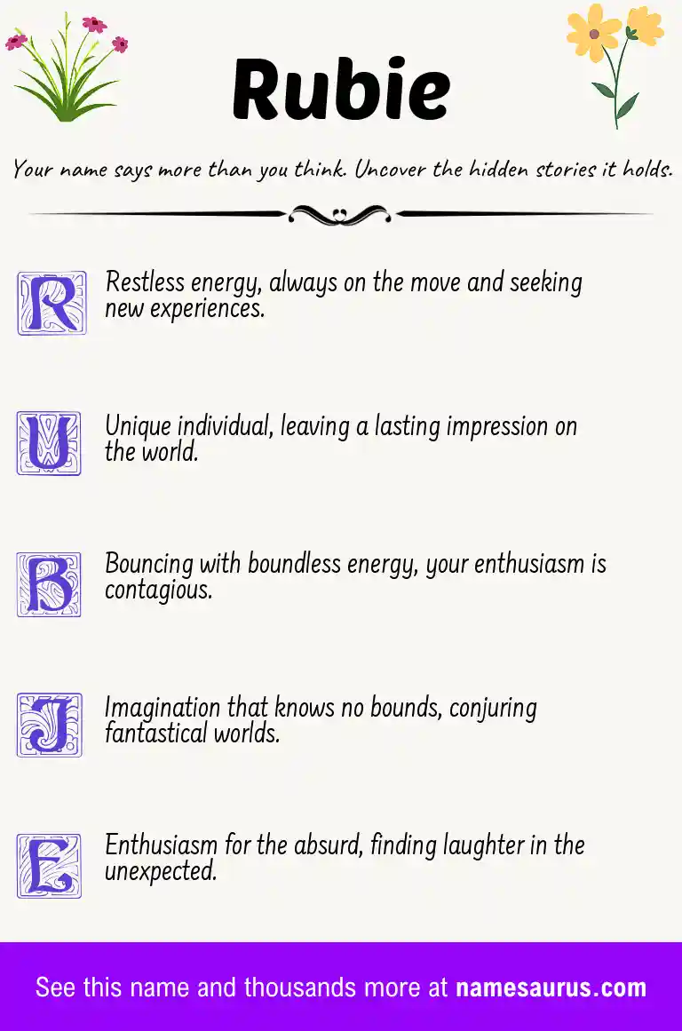 Acrostic poem about Rubie.