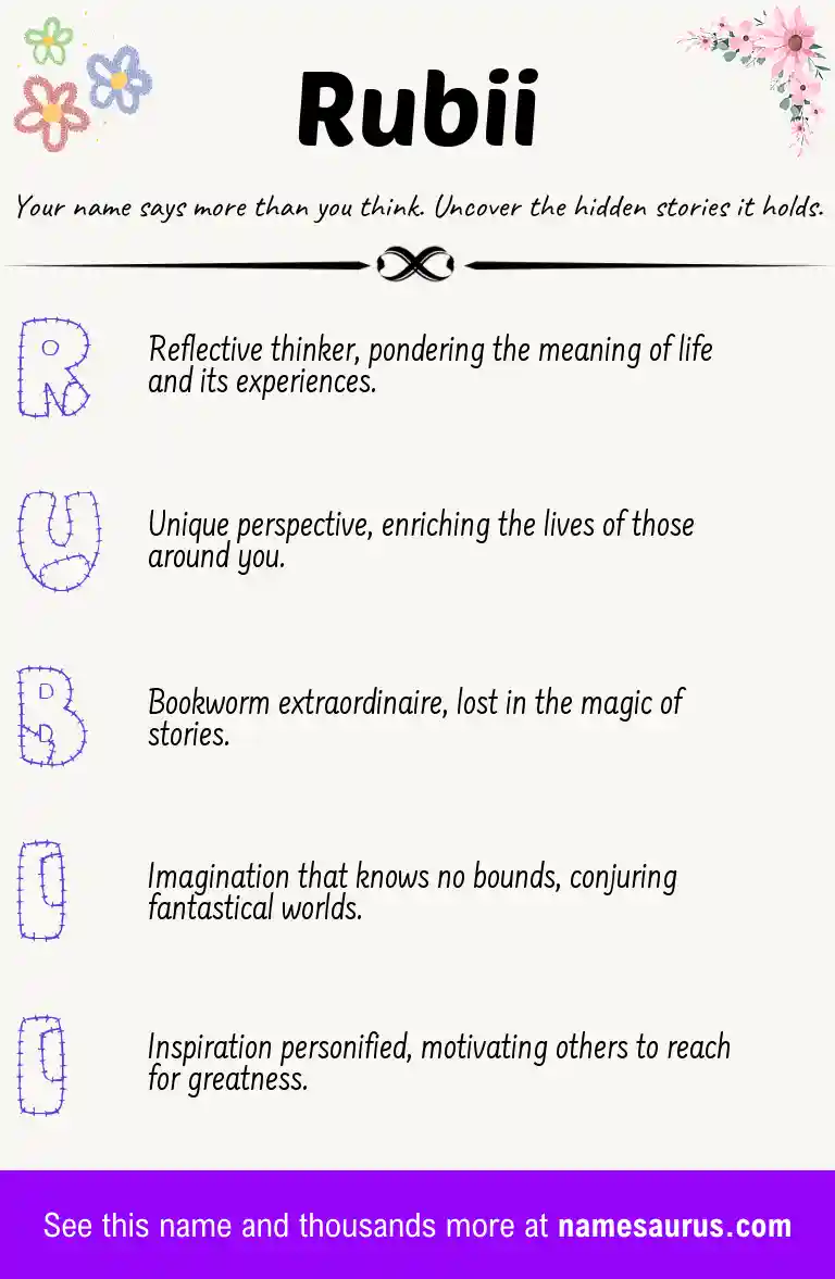 Acrostic poem about Rubii.