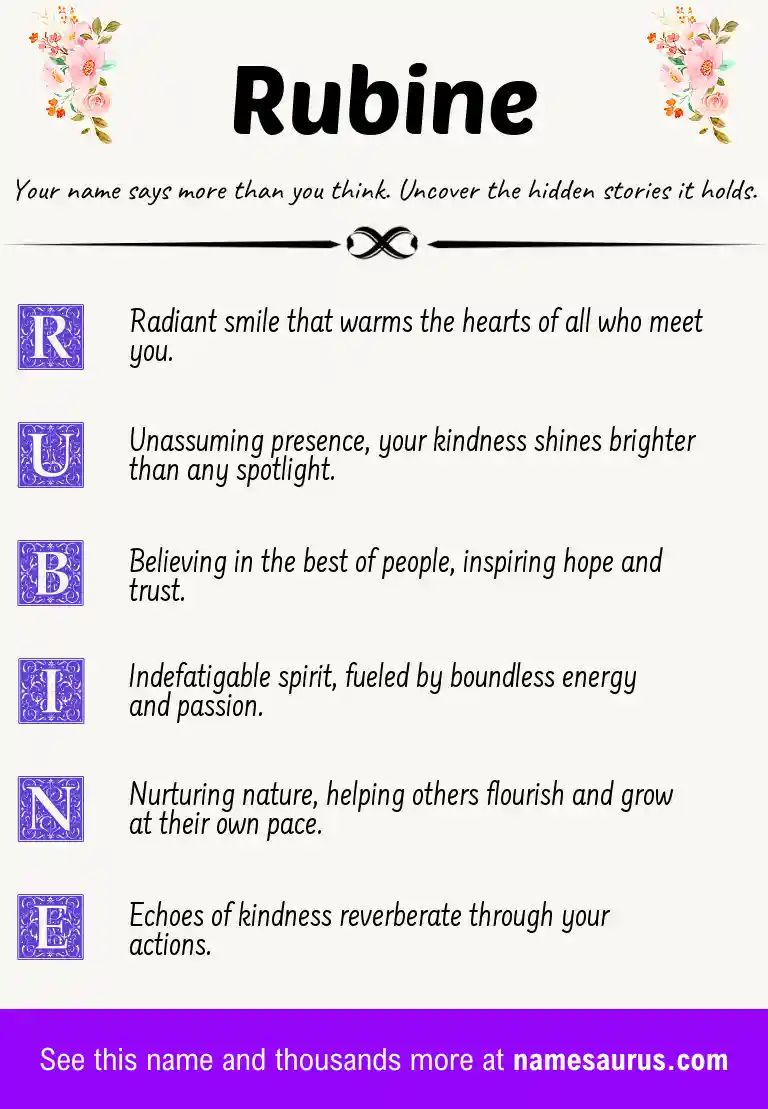 Acrostic poem about Rubine.