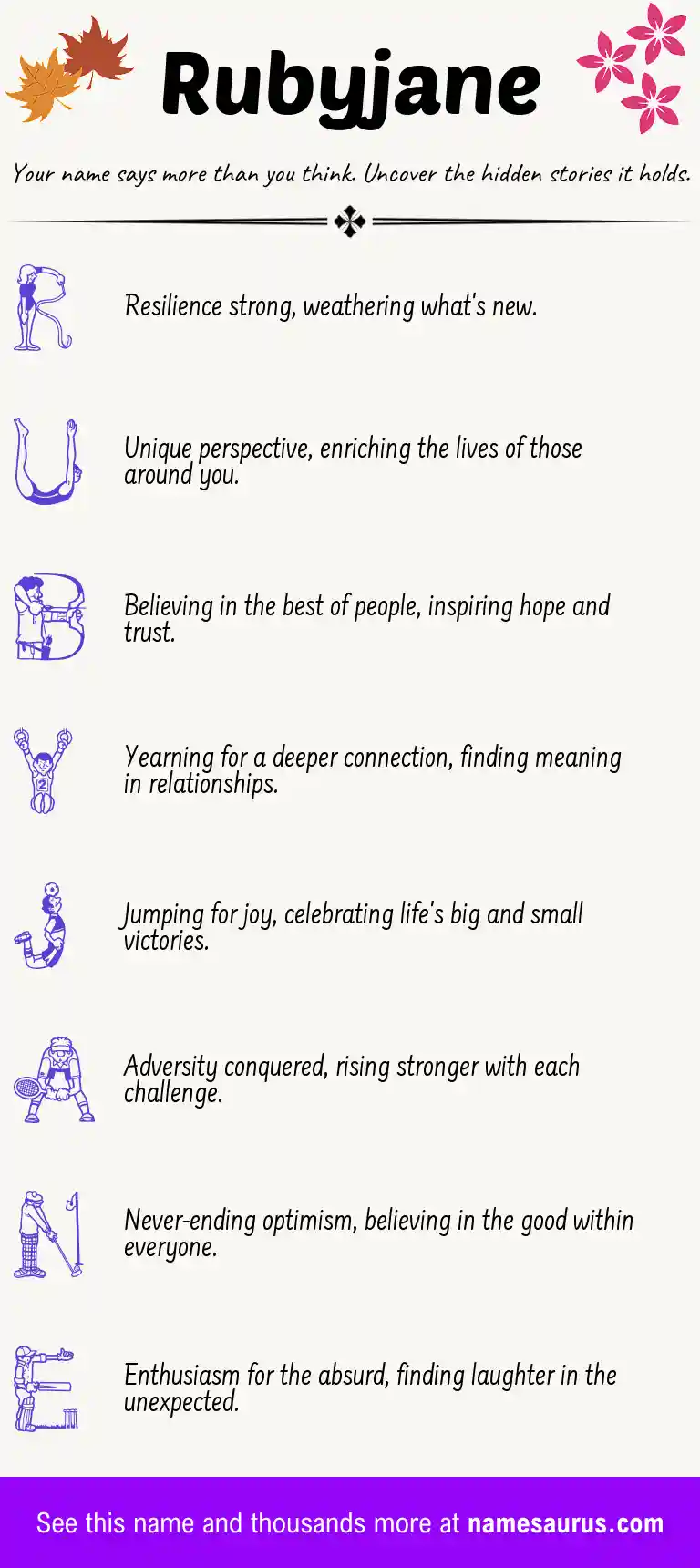 Acrostic poem about Rubyjane.
