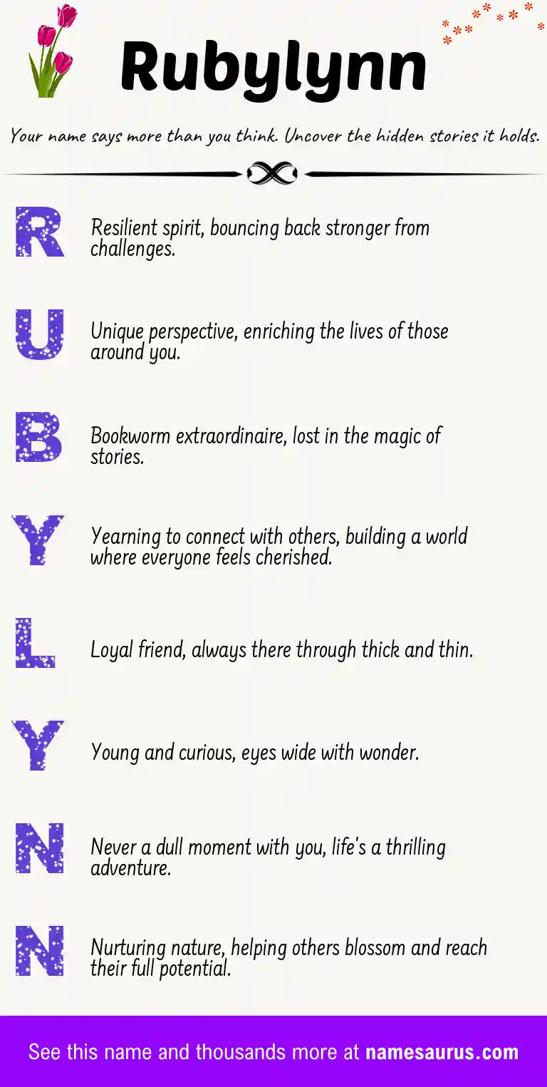 Acrostic poem about Rubylynn.