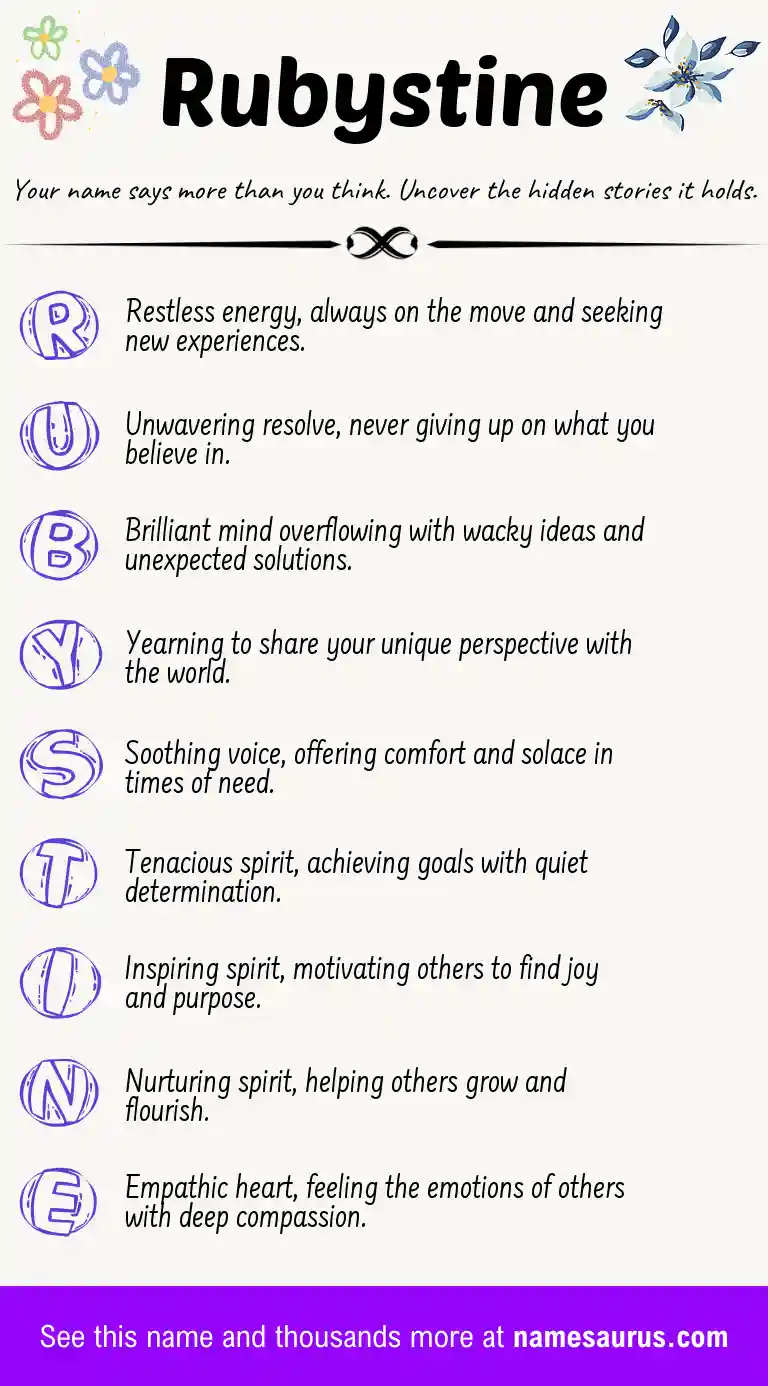 Acrostic poem about Rubystine.