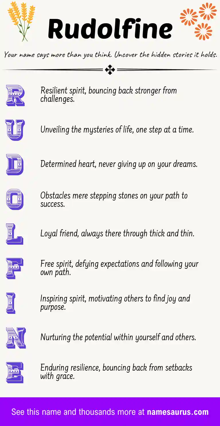 Acrostic poem about Rudolfine.