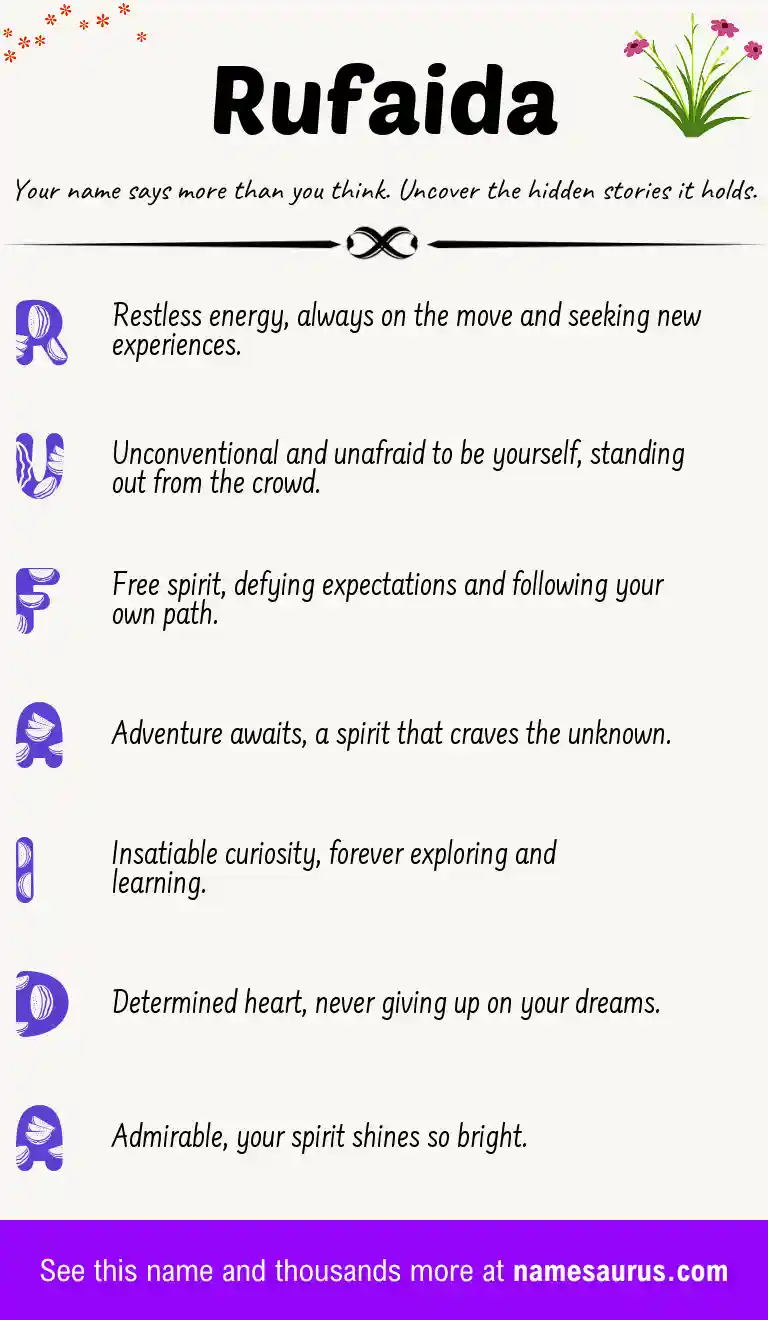 Acrostic poem about Rufaida.