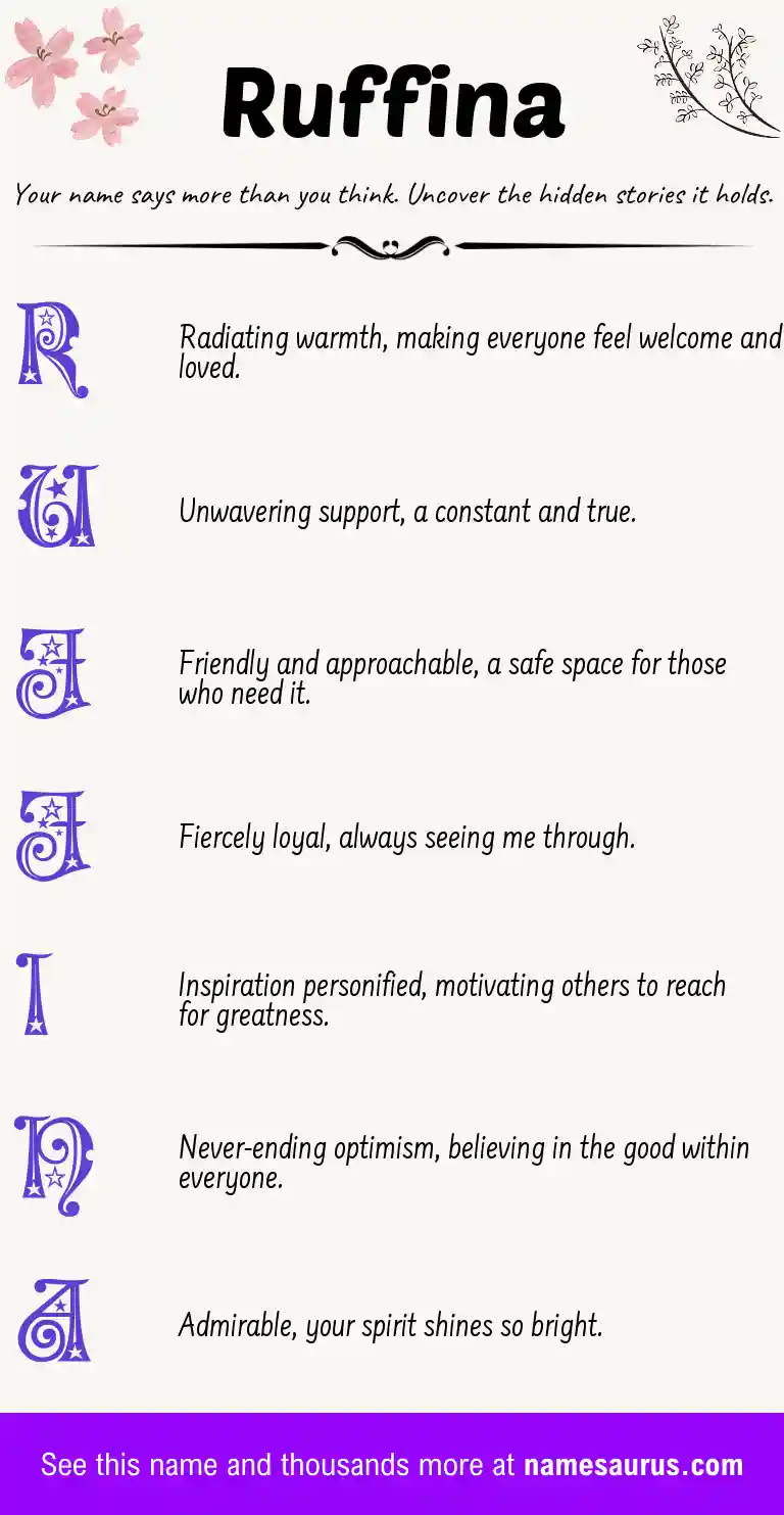 Acrostic poem about Ruffina.