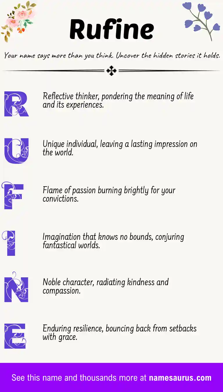 Acrostic poem about Rufine.