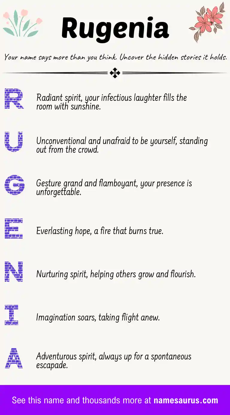 Acrostic poem about Rugenia.