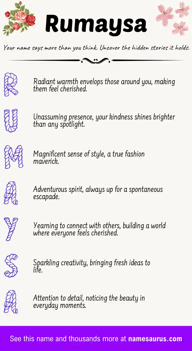 Acrostic poem about Rumaysa.