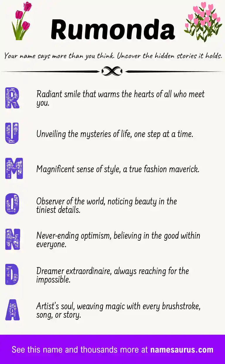 Acrostic poem about Rumonda.