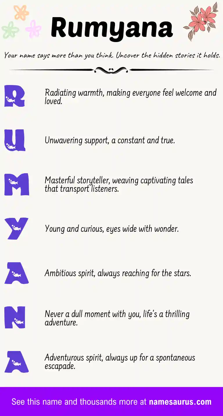 Acrostic poem about Rumyana.