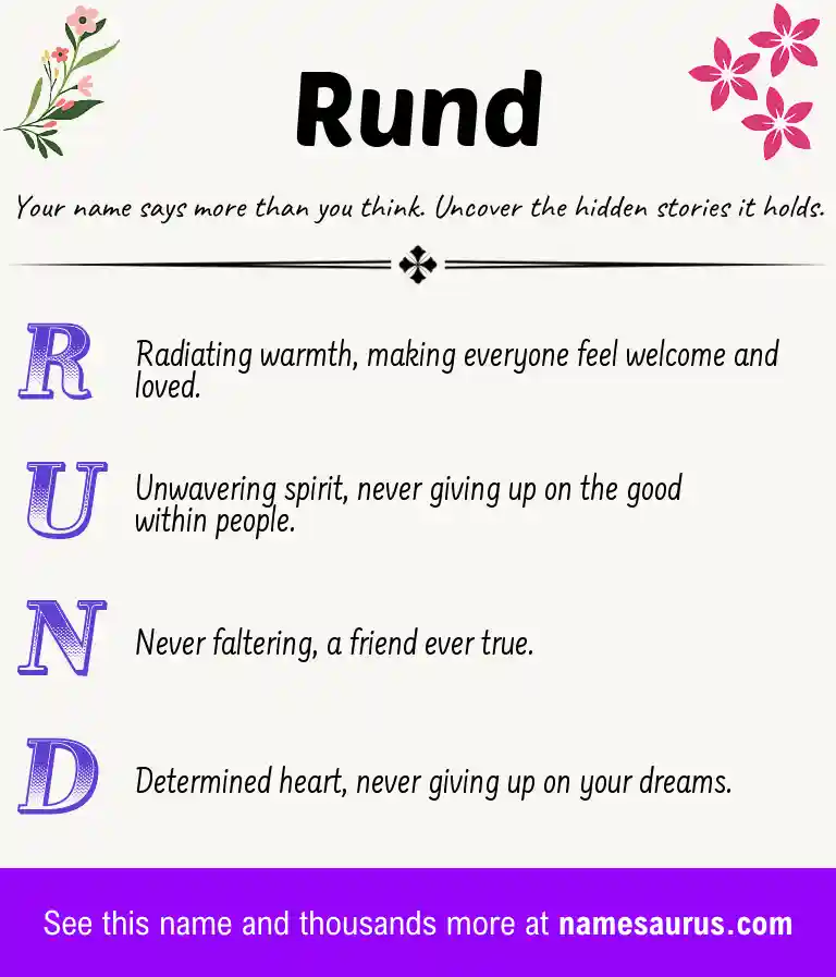Acrostic poem about Rund.
