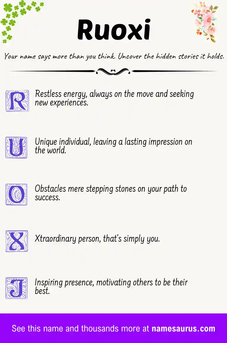 Acrostic poem about Ruoxi.
