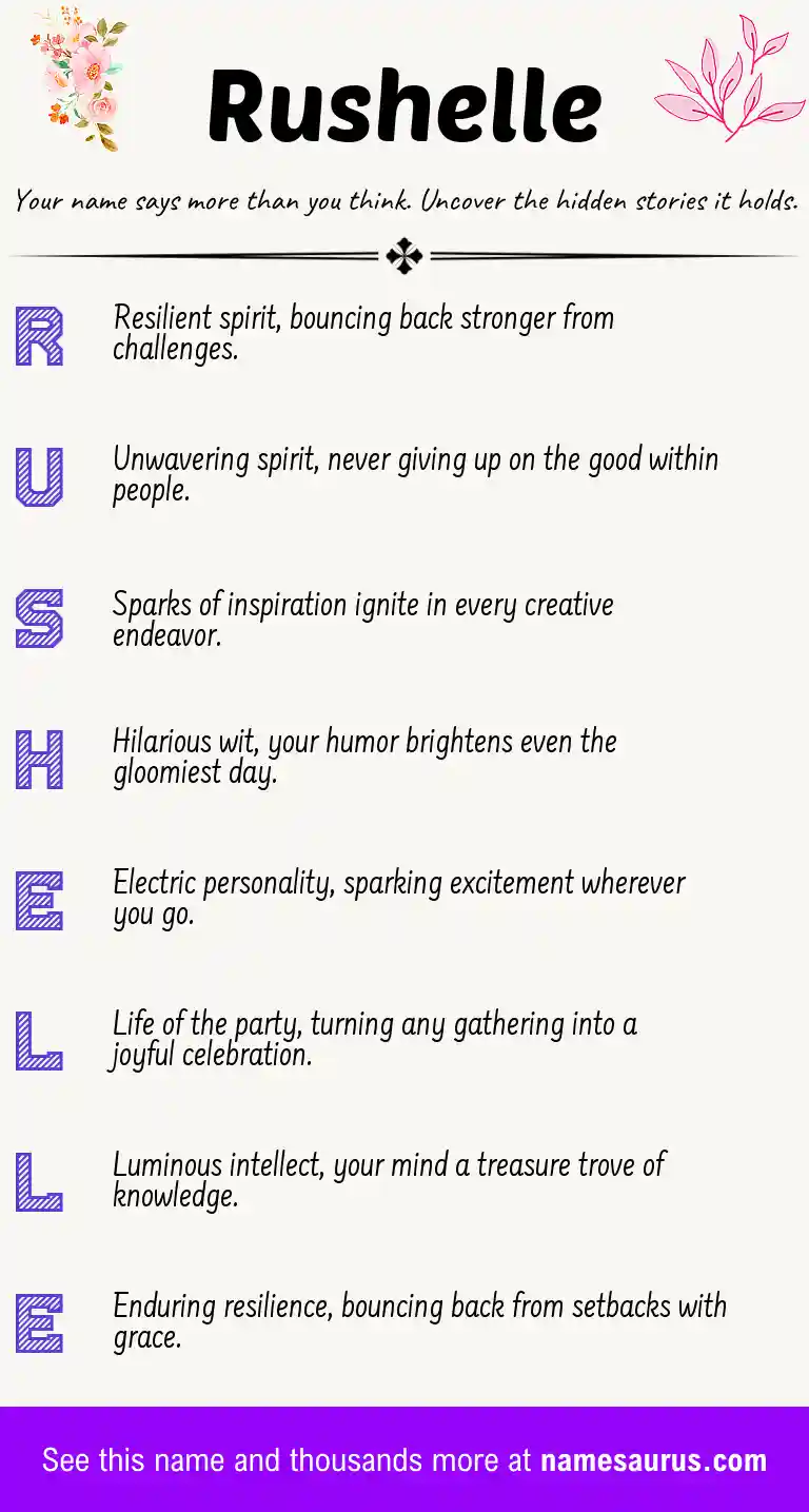 Acrostic poem about Rushelle.