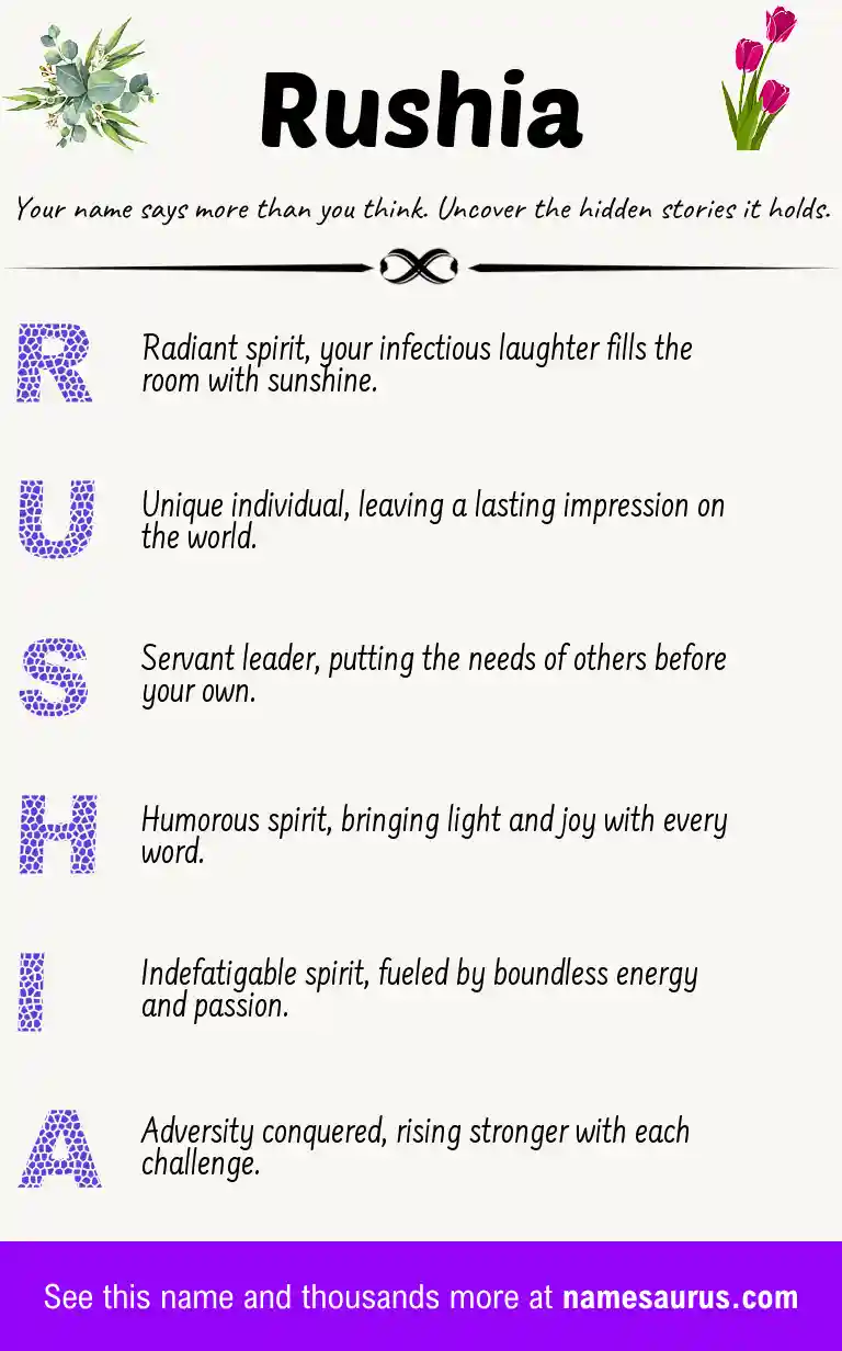 Acrostic poem about Rushia.