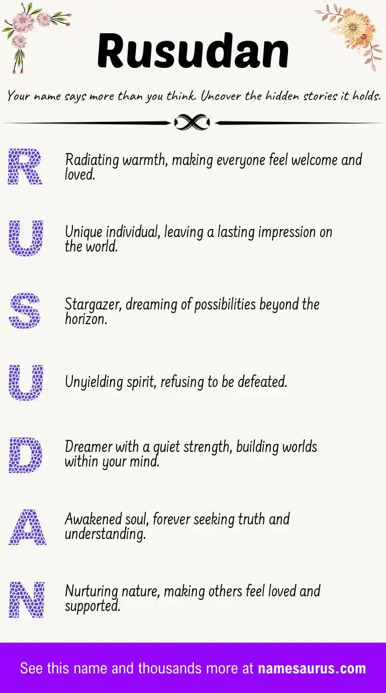 Acrostic poem about Rusudan.
