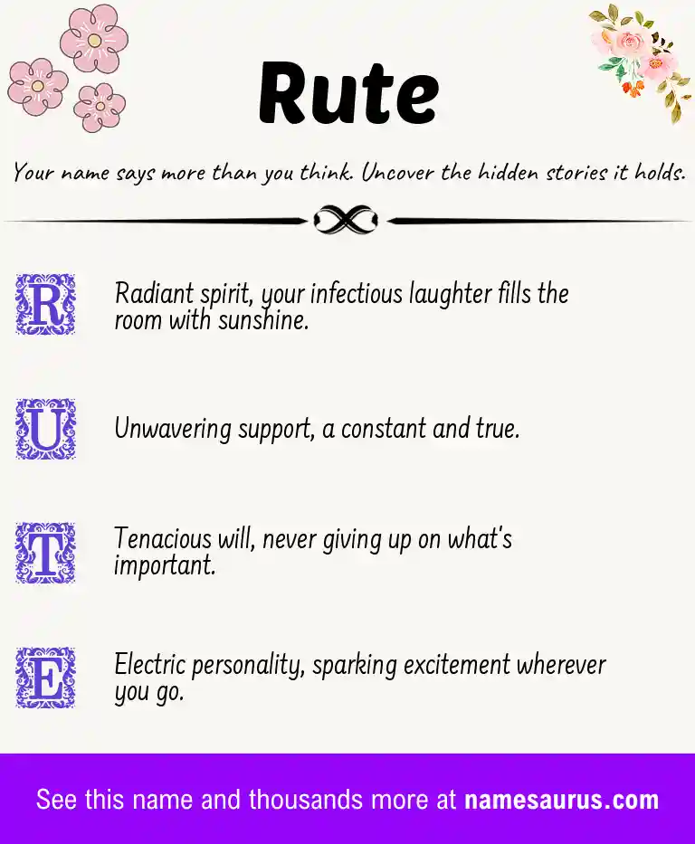 Acrostic poem about Rute.