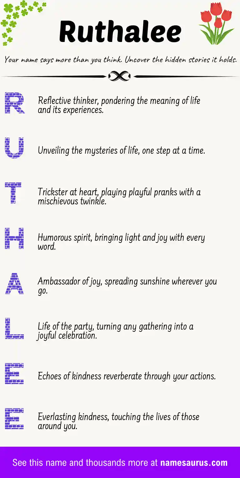 Acrostic poem about Ruthalee.