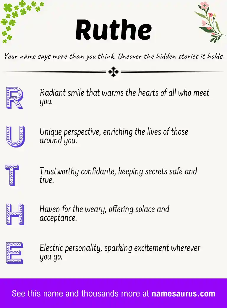 Acrostic poem about Ruthe.