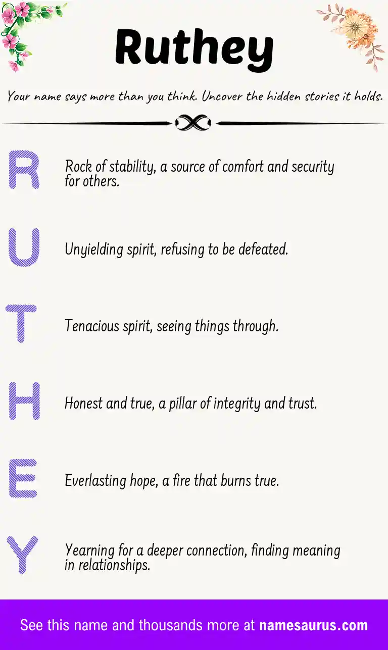Acrostic poem about Ruthey.