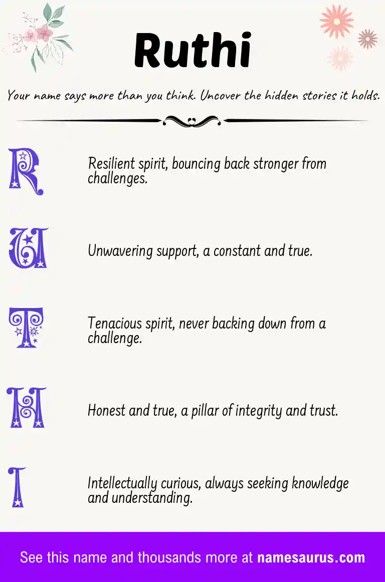 Acrostic poem about Ruthi.
