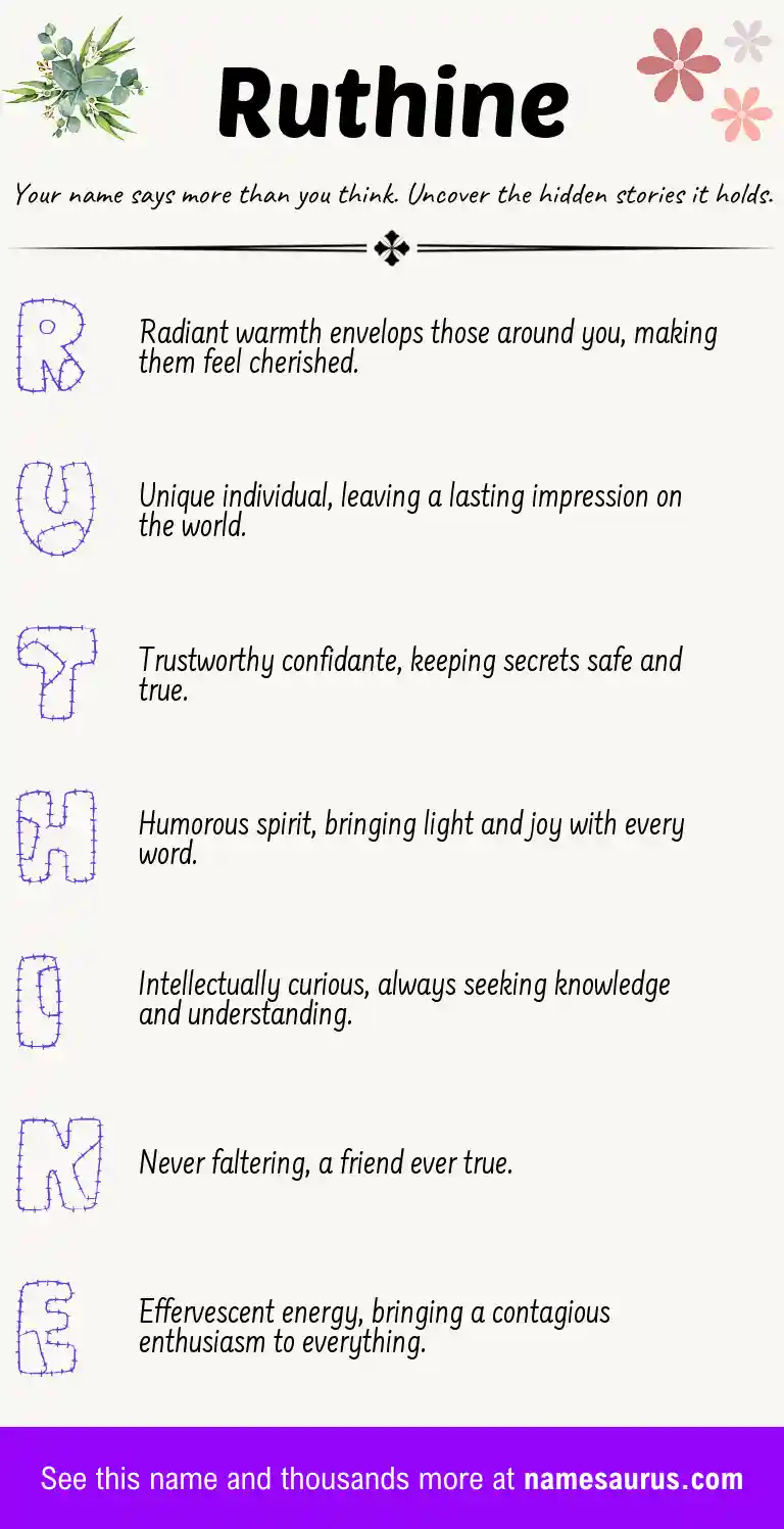 Acrostic poem about Ruthine.