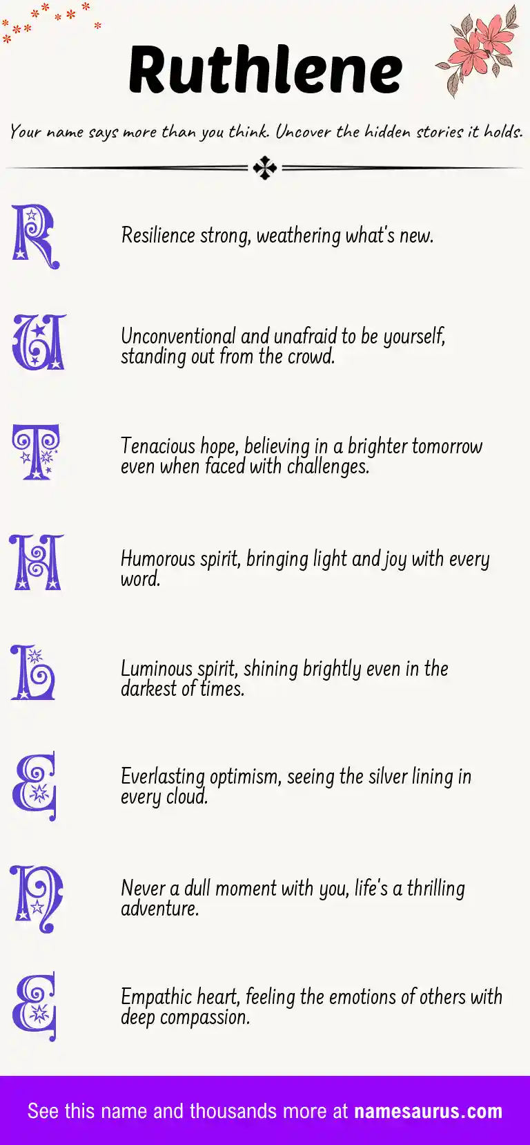Acrostic poem about Ruthlene.