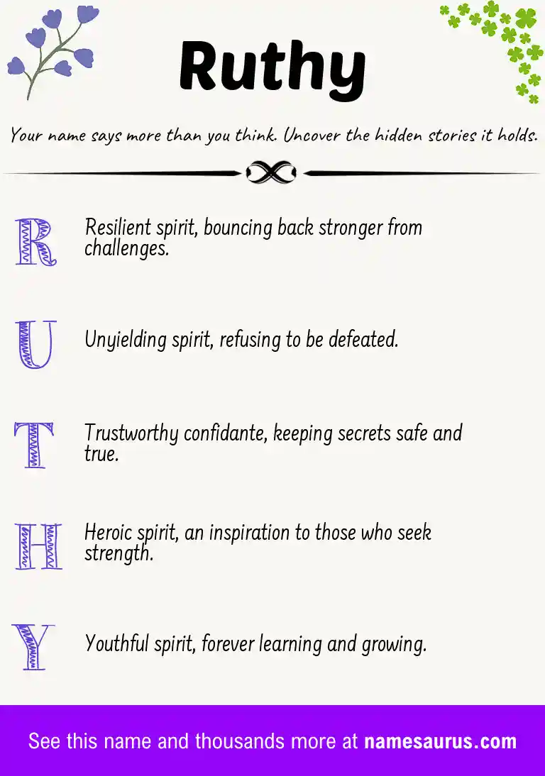 Acrostic poem about Ruthy.