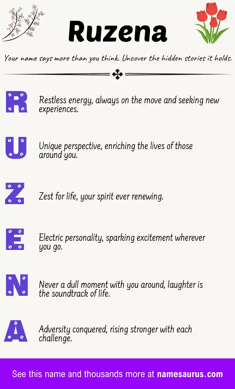 Acrostic poem about Ruzena.