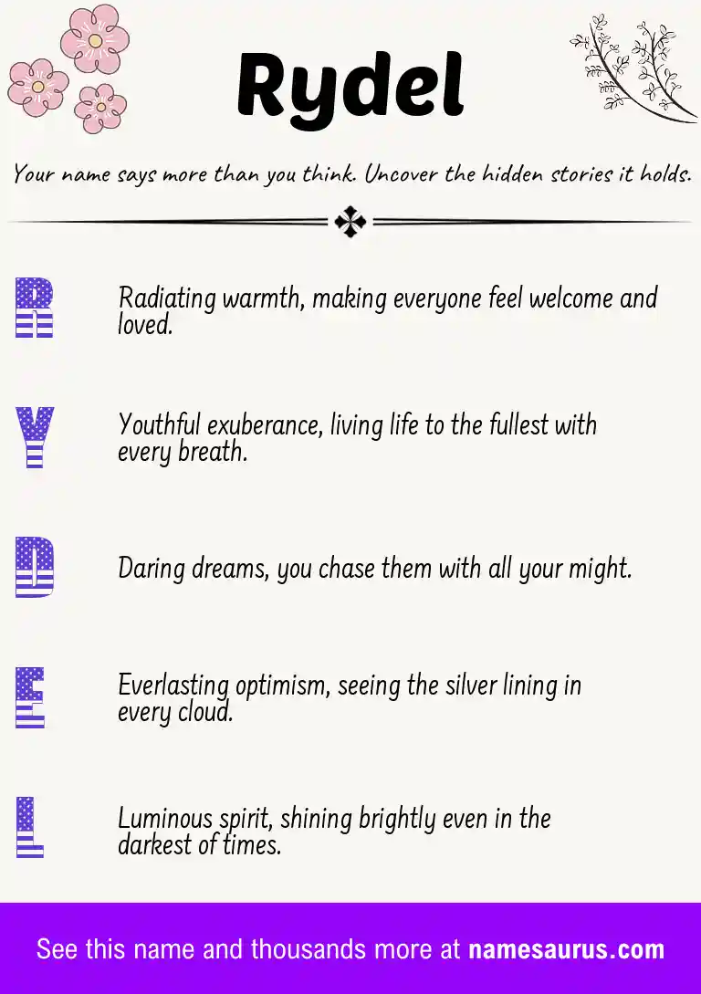 Acrostic poem about Rydel.