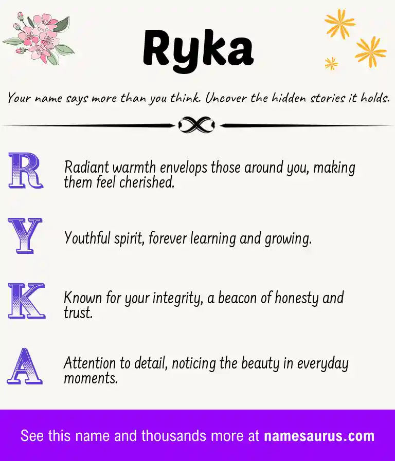 Acrostic poem about Ryka.