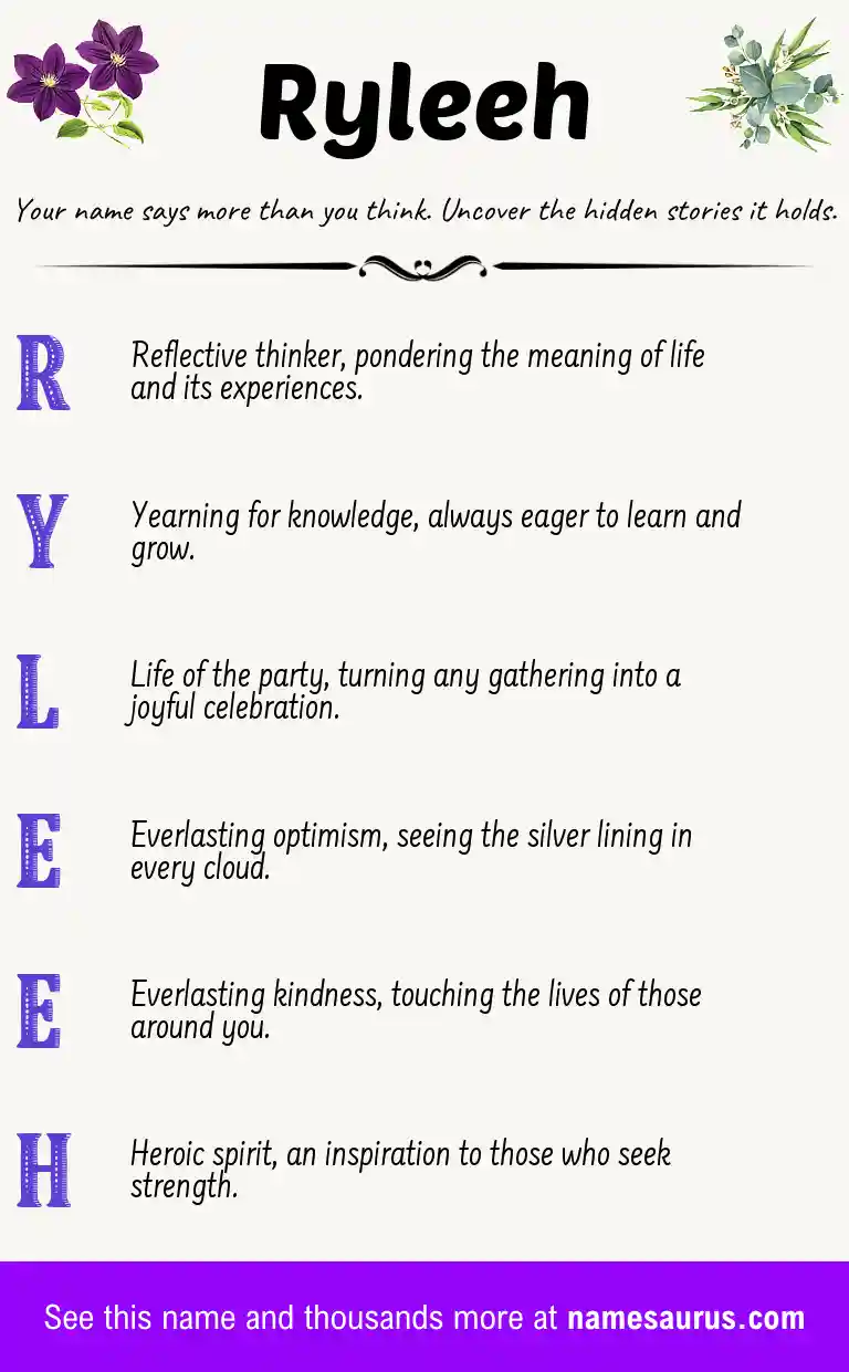 Acrostic poem about Ryleeh.
