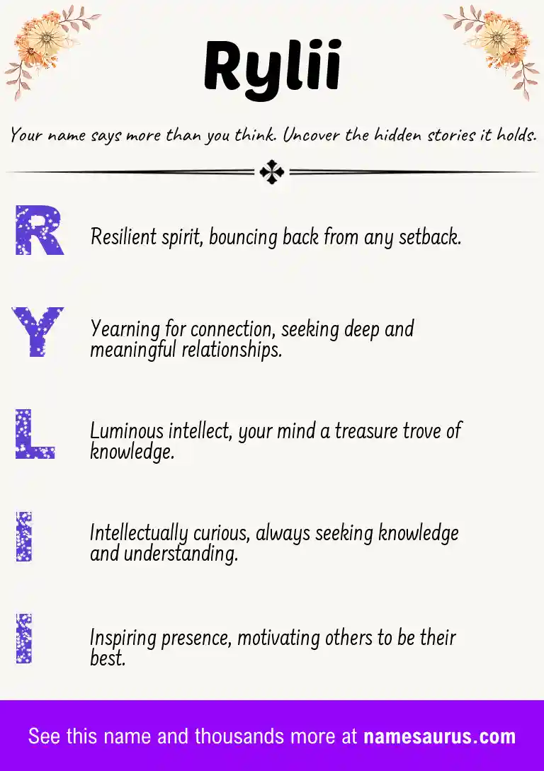 Acrostic poem about Rylii.