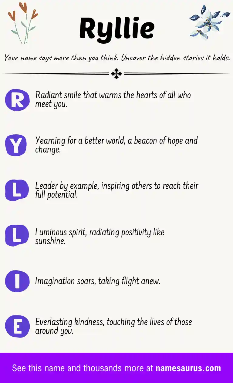 Acrostic poem about Ryllie.