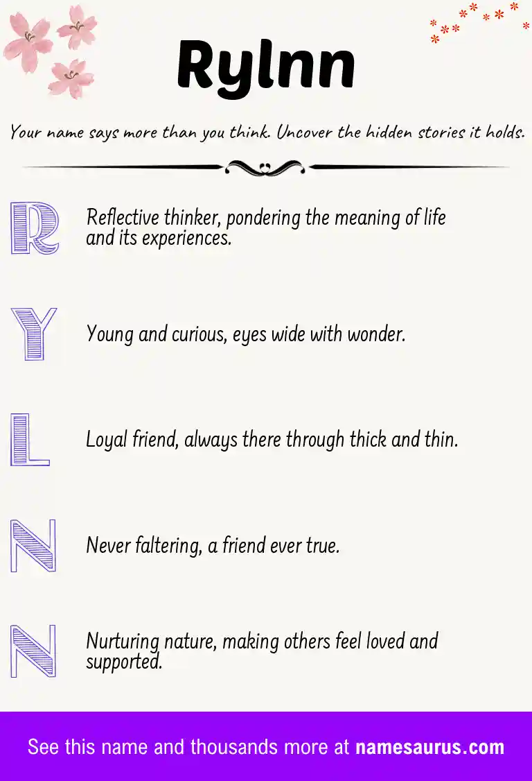 Acrostic poem about Rylnn.