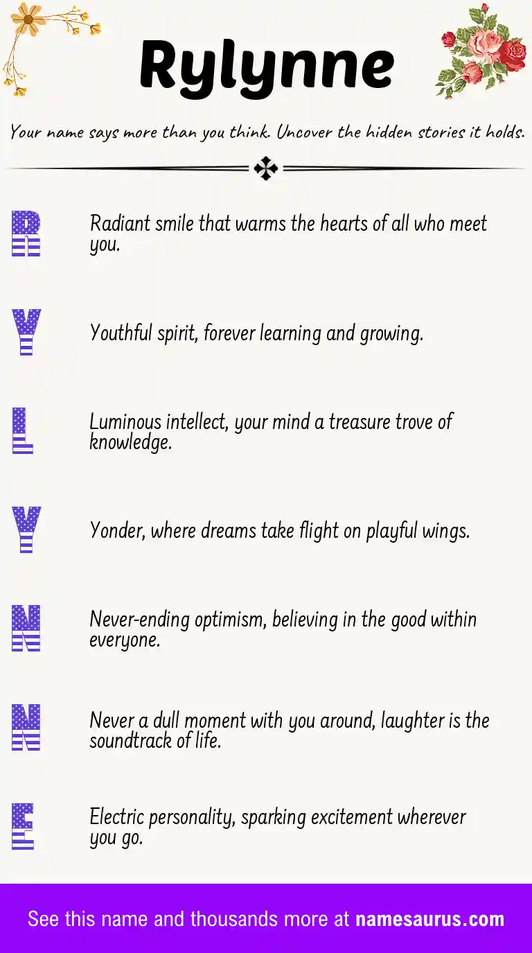 Acrostic poem about Rylynne.
