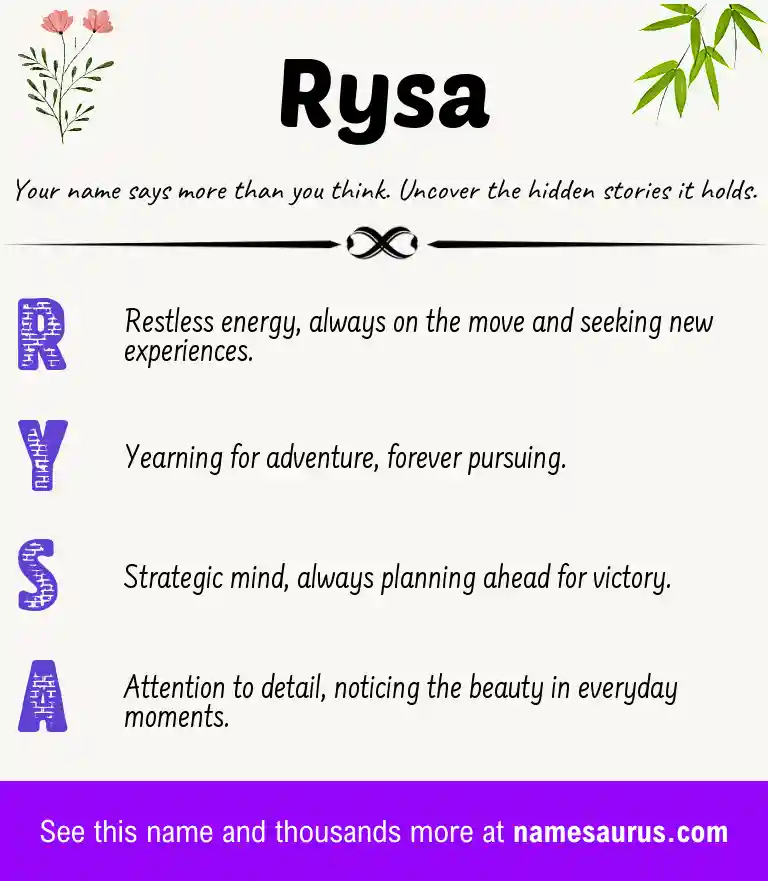Acrostic poem about Rysa.