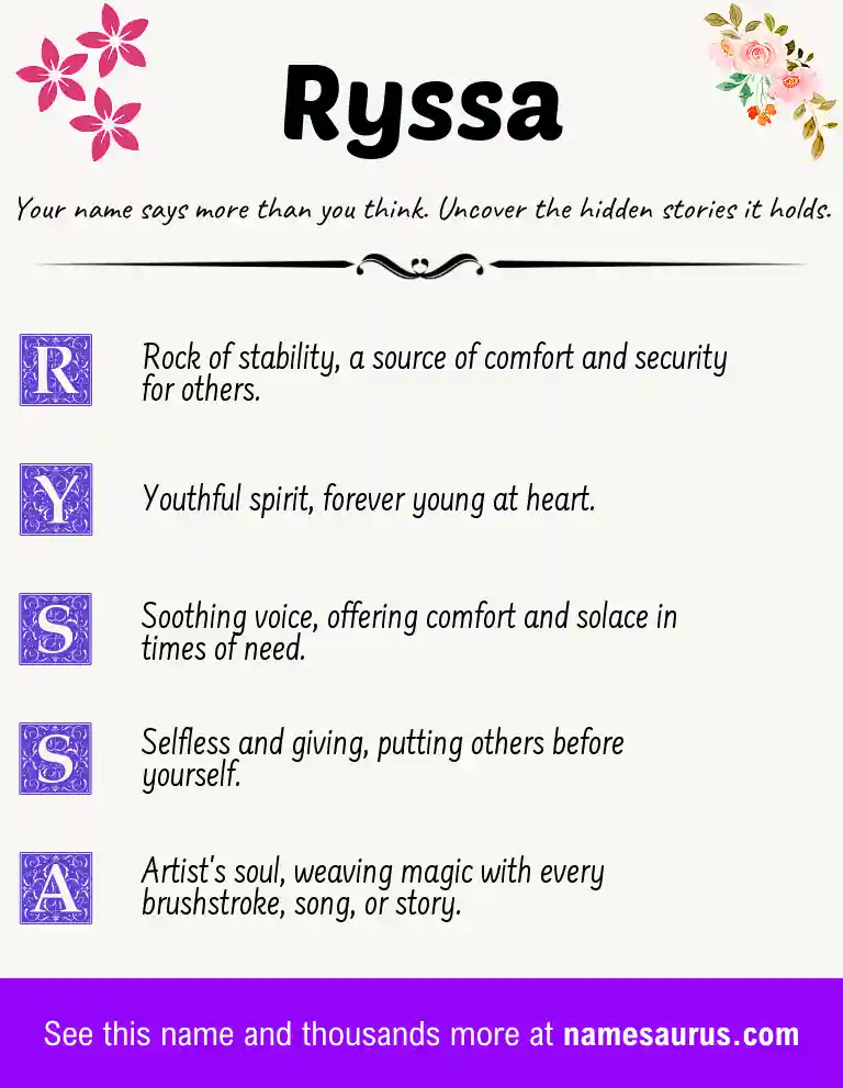 Acrostic poem about Ryssa.