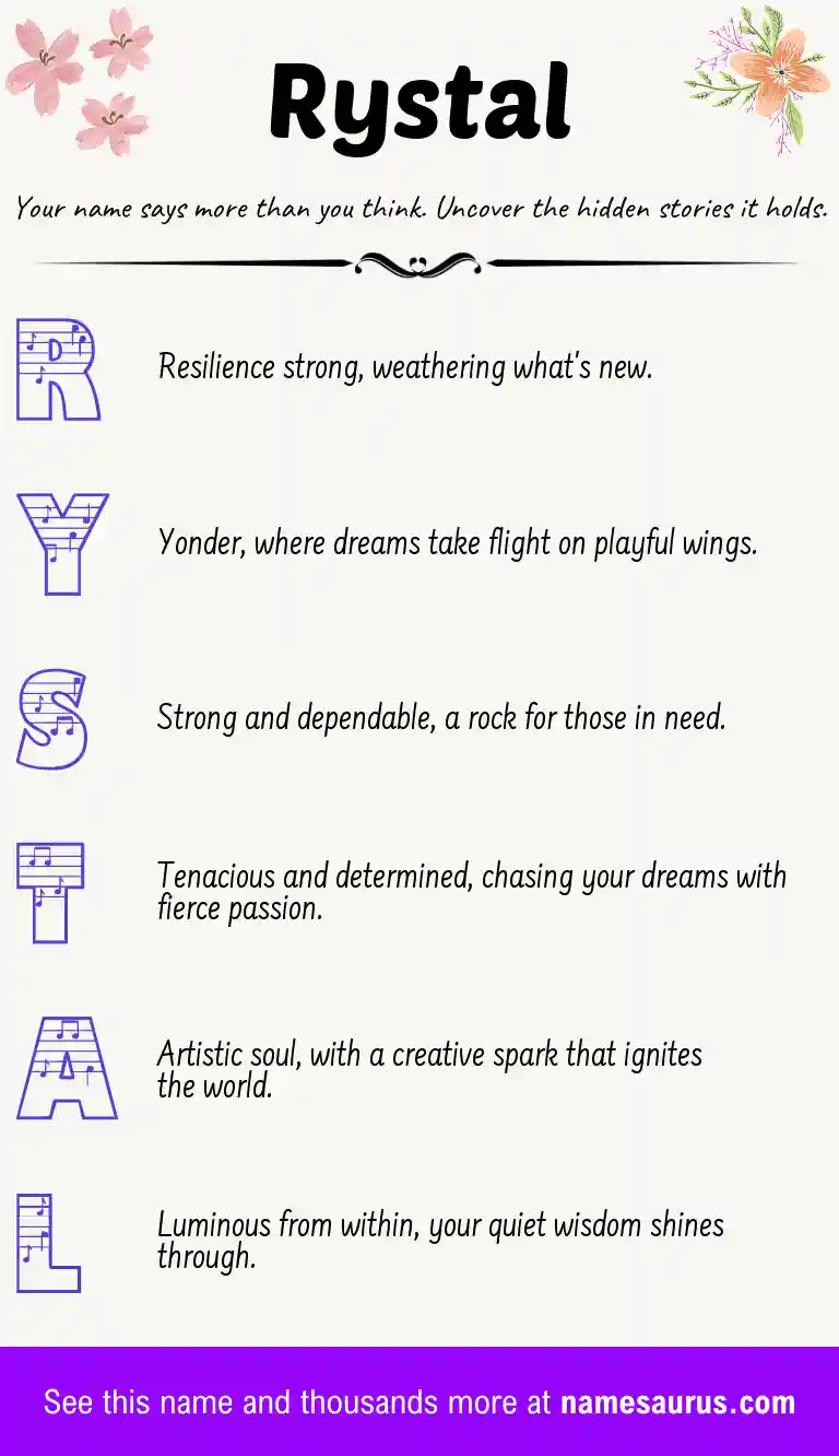Acrostic poem about Rystal.