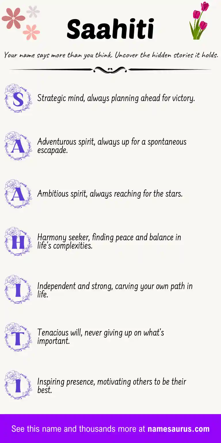 Acrostic poem about Saahiti.