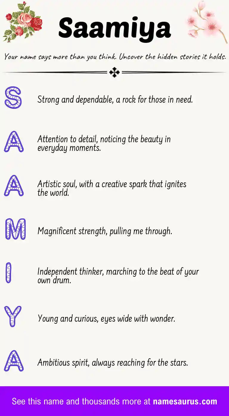 Acrostic poem about Saamiya.