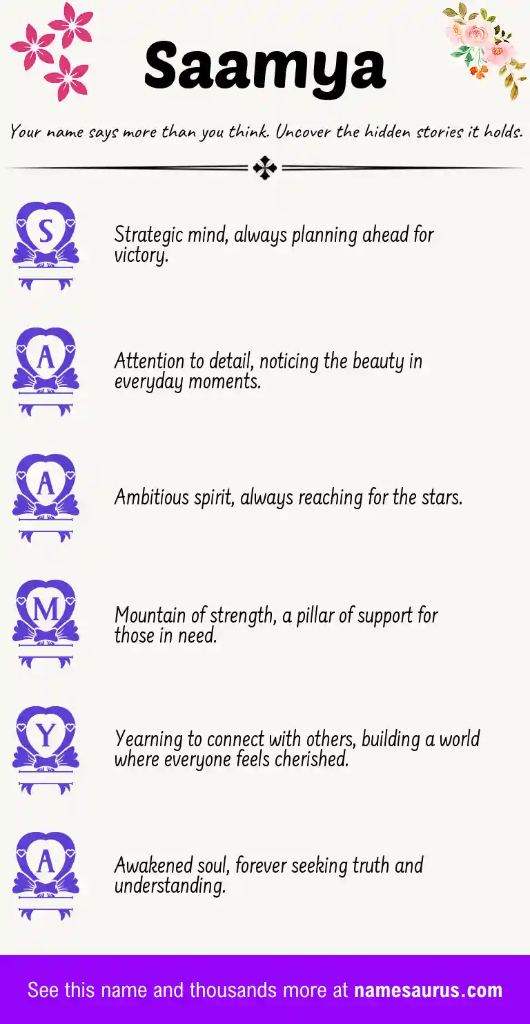 Acrostic poem about Saamya.