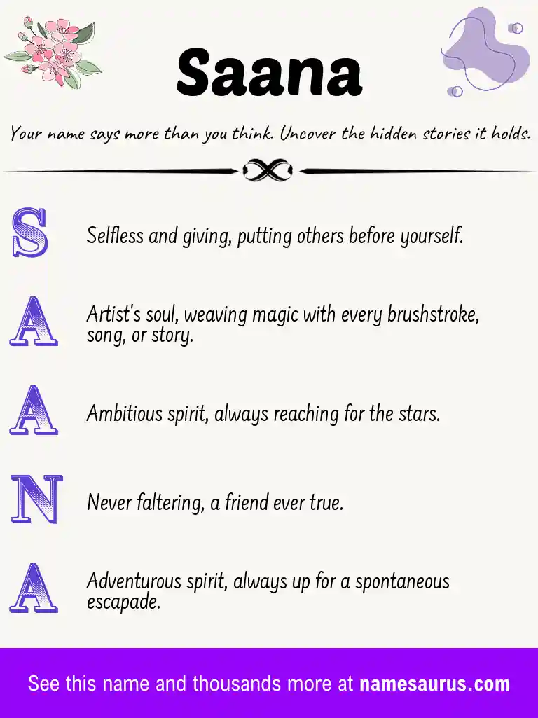 Acrostic poem about Saana.