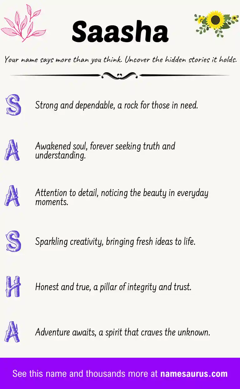 Acrostic poem about Saasha.