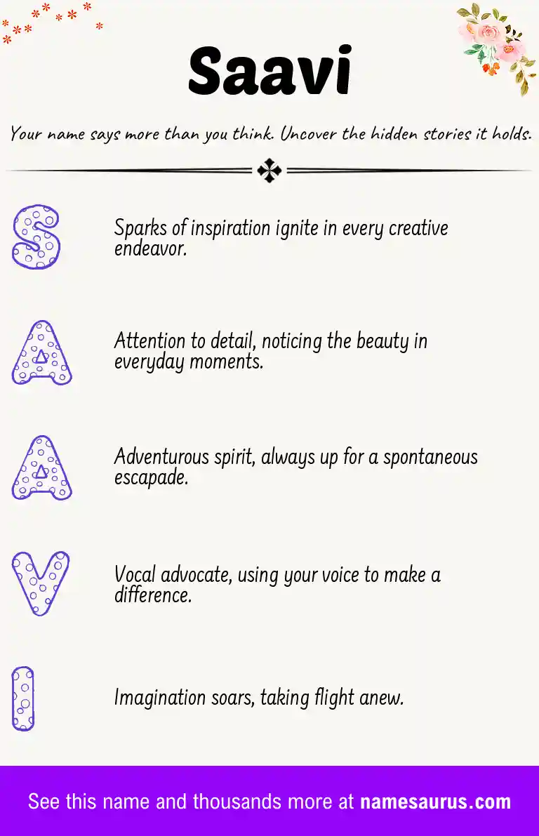 Acrostic poem about Saavi.